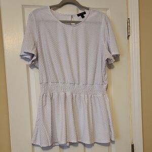 Lane Bryant Light Lavender Textured Peplum Top